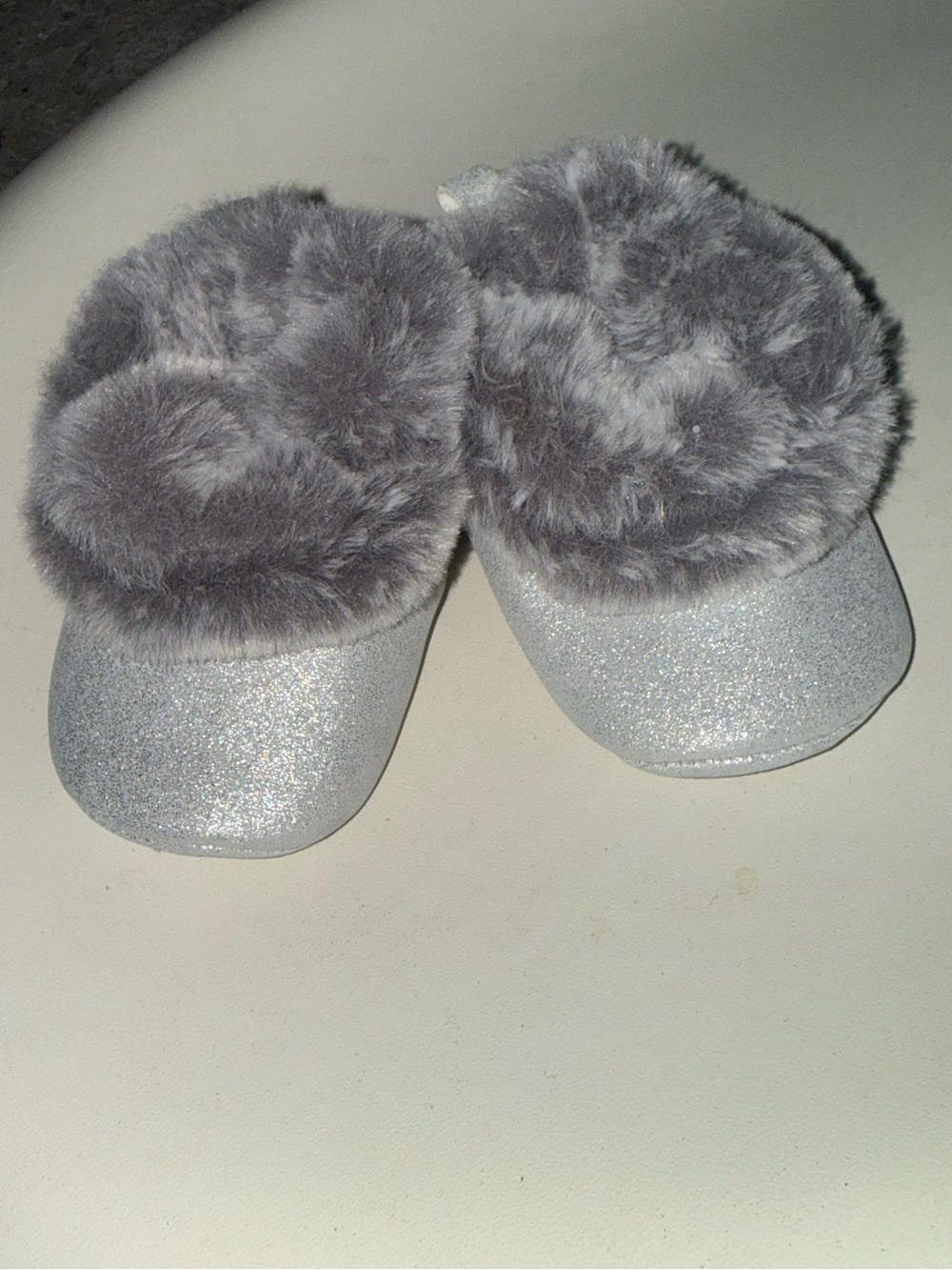 NB Faux Fur Glitter Slip-On Boots